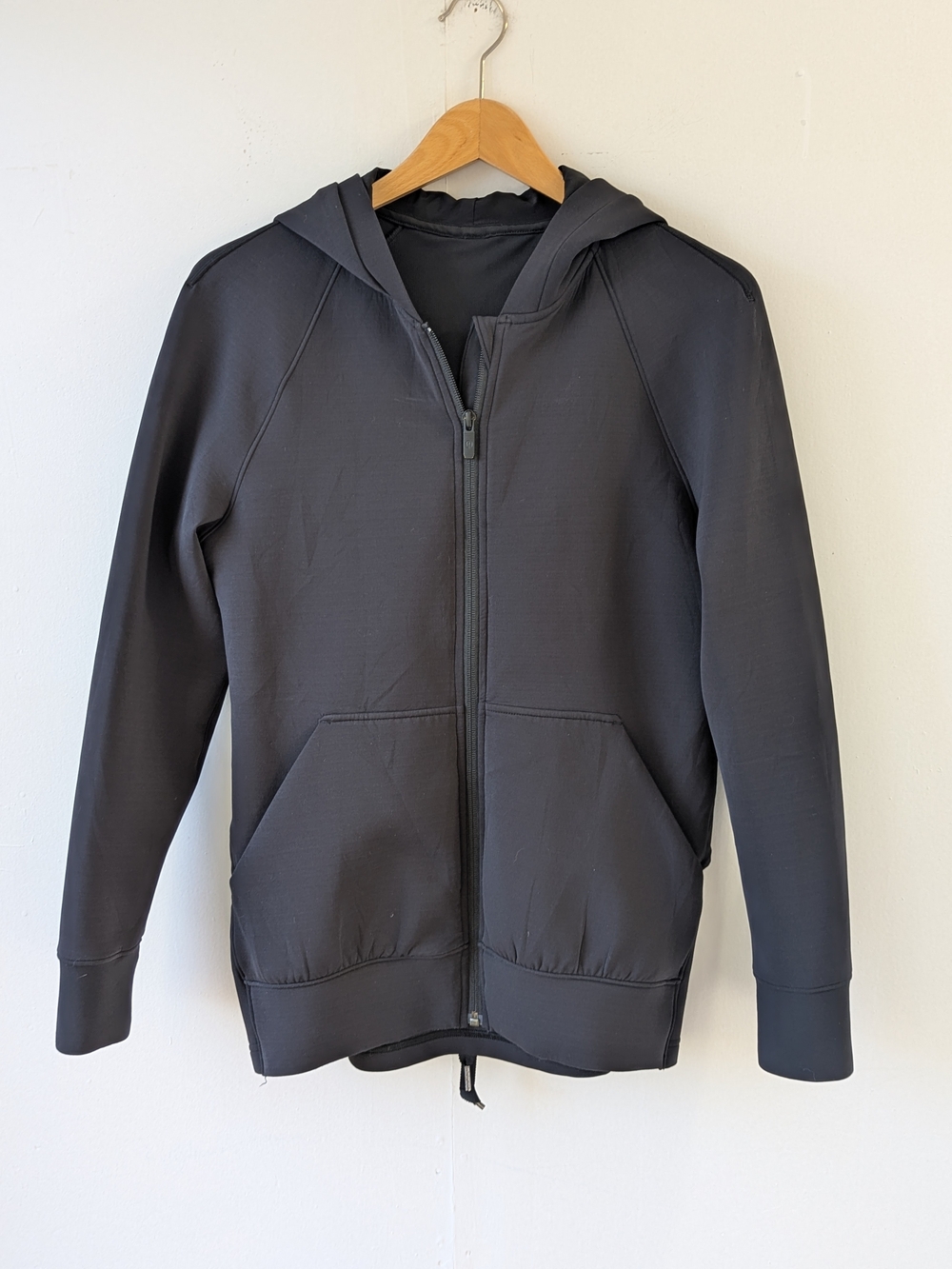 lululemon Tied To You Jacket Black Hooded Luxtreme Size 6